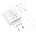 Мережевий зарядний пристрій HOCO C113A Awesome PD65W dual port(1A1C) charger set(Type-C to Type-C) White
