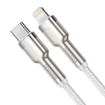 Кабель Baseus Cafule Series Metal Data Cable Type-C to iP PD 20W 2m White Кабель Baseus Cafule Series Metal Data Cable Type-C to iP PD 20W 2m White
