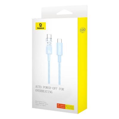 Кабель Baseus Explorer Series Fast Charging Cable with Smart Temperature Control Type-C to Type-C 100W 1m Galaxy Blue Кабель Baseus Explorer Series Fast Charging Cable with Smart Temperature Control Type-C to Type-C 100W 1m Galaxy Blue