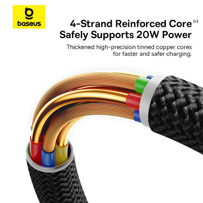 Кабель Baseus Dura Series Fast Charging Cable Type-C to iP 20W 2m Red+Black Кабель Baseus Dura Series Fast Charging Cable Type-C to iP 20W 2m Red+Black