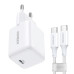 Мережевий зарядний пристрій UGREEN X513 30W USB-C GaN Fast Charger Set White EU+1M CC Cable