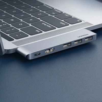 USB-Хаб UGREEN CM251 Dual USB-C To HDMI+3*USB 3.0 A+Type C Female Converter