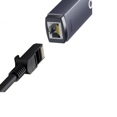 USB-Хаб Baseus Lite Series Ethernet Adapter Type-C to RJ45 LAN Port (100Mbps) Black