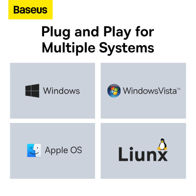 USB-хаб Baseus Lite Series 6-Port Type-C HUB Docking Station (Type-C to HDMI+USB3.0*2+PD+SD/TF) Black USB-хаб Baseus Lite Series 6-Port Type-C HUB Docking Station (Type-C to HDMI+USB3.0*2+PD+SD/TF) Black