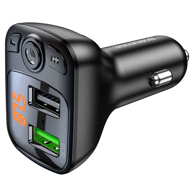 АЗП з FM-модулятором BOROFONE BC41 Eminency QC3.0 Car BT FM transmitter 18W Black 8525500090