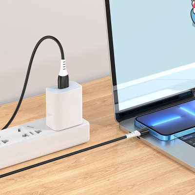 Кабель HOCO X82 USB to iP 2.4A, 1m, silicone, silicone connectors, Black Кабель HOCO X82 USB to iP 2.4A, 1m, silicone, silicone connectors, Black