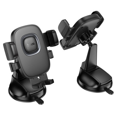 Автотримач для телефона HOCO H76 Crown one-button car holder(center console) Black Metal Gray Автотримач для телефона HOCO H76 Crown one-button car holder(center console) Black Metal Gray