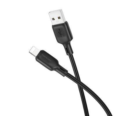 Кабель BOROFONE BX113 Lenny silicone charging data cable iP(L=1M) Black