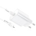 Мережевий зарядний пристрій з кабелем HOCO N22 Jetta PD25W charger set (Type-C to iP)(EU) White Мережевий зарядний пристрій з кабелем HOCO N22 Jetta PD25W charger set (Type-C to iP)(EU) White