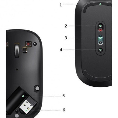 Маніпулятор миша UGREEN MU001 Portable Wireless Mouse  (Black)