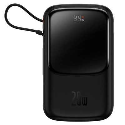 Зовнішній акумулятор Baseus Qpow Pro Digital Display Fast Charge 10000mAh 20W (Type-C cable) Black Зовнішній акумулятор Baseus Qpow Pro Digital Display Fast Charge 10000mAh 20W (Type-C cable) Black