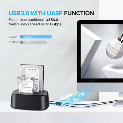 Док-станція UGREEN CM198 USB 3.0 to SATA Dual-Bay Hard Drive Duplicator/Cloner EU (UGR-50857) Док-станція UGREEN CM198 USB 3.0 to SATA Dual-Bay Hard Drive Duplicator/Cloner EU (UGR-50857)