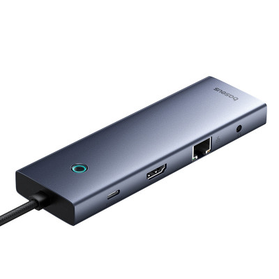 USB-хаб Baseus UltraJoy Series 10-Port HUB Docking Station Space Grey(Type-C to HDMI4K@60Hz*1+VGA*1+USB 3.0*3+PD*1+RJ45*1+SD/TF*1+3.5mm*1) USB-хаб Baseus UltraJoy Series 10-Port HUB Docking Station Space Grey(Type-C to HDMI4K@60Hz*1+VGA*1+USB 3.0*3+PD*1+RJ45*1+SD/TF*1+3.5mm*1)