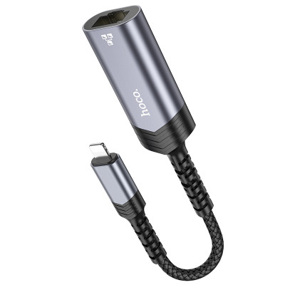 Кабель-перехідник HOCO UA26 iP ethernet adapter(100 Mbps) Metal Gray