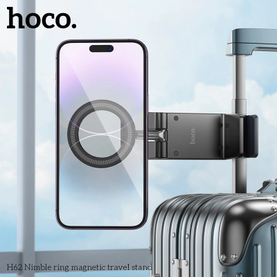 Тримач для телефона HOCO H62 Nimble ring magnetic travel stand Black