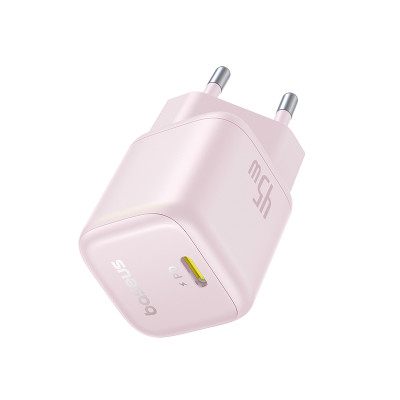 Мережевий зарядний пристрій Baseus PicoGo GaN Fast Charger 1C 45W EU Baby Pink