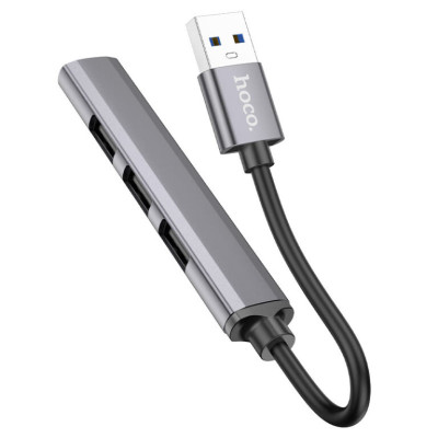 USB-хаб HOCO HB26 4 in 1 adapter(USB to USB3.0+USB2.0*3) Metal Gray USB-хаб HOCO HB26 4 in 1 adapter(USB to USB3.0+USB2.0*3) Metal Gray