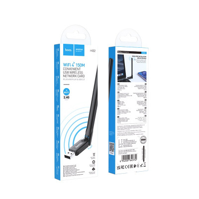 Антена Wi-Fi HOCO HI32 WiFi4 USB external antenna wireless network card Black