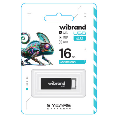 Флеш-накопичувач Wibrand USB 2.0 Chameleon 16Gb Black Флеш-накопичувач Wibrand USB 2.0 Chameleon 16Gb Black