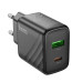 Мережевий зарядний пристрій HOCO CS23A Sunlight dual port PD30W+QC3.0 charger Black