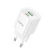Мережевий зарядний пристрій HOCO C147A Charm PD20W+QC3.0 charger (EU) White