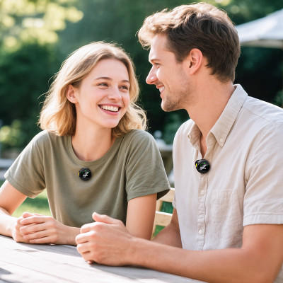 Бездротова мікрофонна система HOCO L22 Bright 2-in-1 wireless microphone with case(iP/Type-C) Black