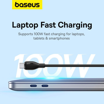 Кабель Baseus Pudding Series Fast Charging Cable Type-C to Type-C 100W 1.2m Cluster Black Кабель Baseus Pudding Series Fast Charging Cable Type-C to Type-C 100W 1.2m Cluster Black