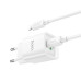 Мережевий зарядний пристрій з кабелем HOCO C147A Charm PD20W+QC3.0 charger set (C to iP)(EU) White Мережевий зарядний пристрій з кабелем HOCO C147A Charm PD20W+QC3.0 charger set (C to iP)(EU) White