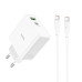 Мережевий зарядний пристрій HOCO C113A Awesome PD65W dual port(1A1C) charger set(Type-C to Type-C) White