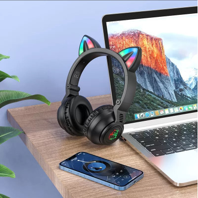 Бездротові накладні навушники BOROFONE BO18 Cat ear BT headphones Black