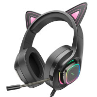 Навушники ігрові HOCO W107 Cute cat luminous cat ear gaming headphones Phantom Cat Навушники ігрові HOCO W107 Cute cat luminous cat ear gaming headphones Phantom Cat