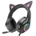 Навушники ігрові HOCO W107 Cute cat luminous cat ear gaming headphones Phantom Cat