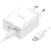 Мережевий зарядний пристрій HOCO C108A Leader PD35W dual port(2C) charger set(Type-C to Type-C) White