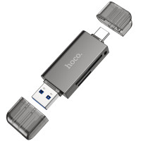 USB-хаб HOCO HB39 USB/Type-C 3.0 high-speed card reader Metal Gray USB-хаб HOCO HB39 USB/Type-C 3.0 high-speed card reader Metal Gray
