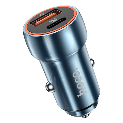 Автомобільний зарядний пристрій HOCO Z46A Blue whale PD20W+QC3.0 car charger Sapphire Blue