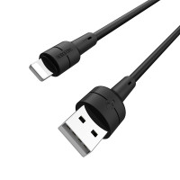 Кабель BOROFONE BX30 USB to iP 2.4A, 1m, silicone, TPE connectors, Black Кабель BOROFONE BX30 USB to iP 2.4A, 1m, silicone, TPE connectors, Black