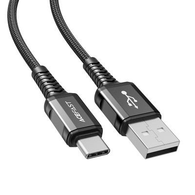 Кабель ACEFAST C1-04 USB to Type-C 3A, 1.2m, nylon aluminum connectors, Black