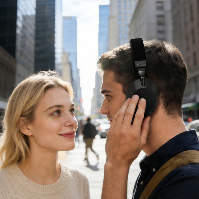 Бездротові накладні навушники ACEFAST H14 hybrid ANC wireless headset Black Бездротові накладні навушники ACEFAST H14 hybrid ANC wireless headset Black