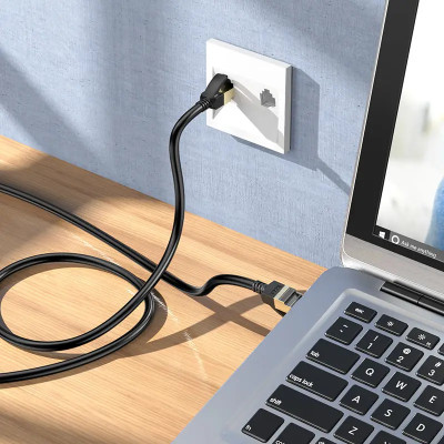 Мережевий кабель HOCO US02 Level pure copper gigabit ethernet cable(L=3M) Black Мережевий кабель HOCO US02 Level pure copper gigabit ethernet cable(L=3M) Black