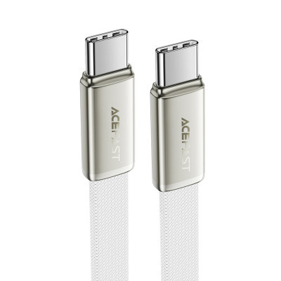 Кабель ACEFAST C24-03, Type-C to Type-C, 60W, 3A, 1.2m, Braided wire, Zinc alloy + TPE connectors, White Кабель ACEFAST C24-03, Type-C to Type-C, 60W, 3A, 1.2m, Braided wire, Zinc alloy + TPE connectors, White
