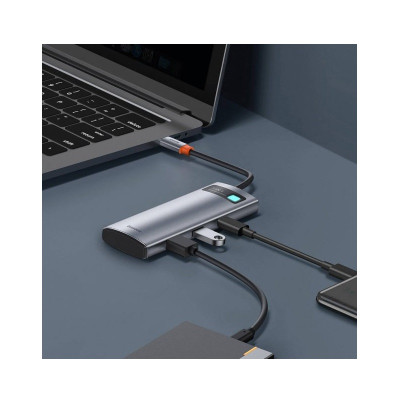 USB-хаб Baseus Metal Gleam Series 7-in-1 Multifunctional Type-C HUB Docking Station Gray(Type-C to HDMI*1+USB3.0*2+USB-C*1+PD*1+SD/TF*1) USB-хаб Baseus Metal Gleam Series 7-in-1 Multifunctional Type-C HUB Docking Station Gray(Type-C to HDMI*1+USB3.0*2+USB-C*1+PD*1+SD/TF*1)