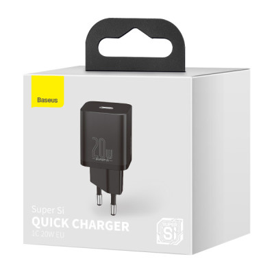 Мережевий зарядний пристрій Baseus Super Si Quick Charger 1C 20W EU Black