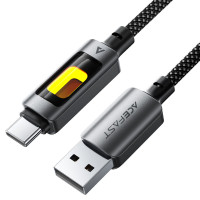 Кабель ACEFAST C21-04 USB-A to USB-C fantasy color series braided Charging data cable Black Кабель ACEFAST C21-04 USB-A to USB-C fantasy color series braided Charging data cable Black