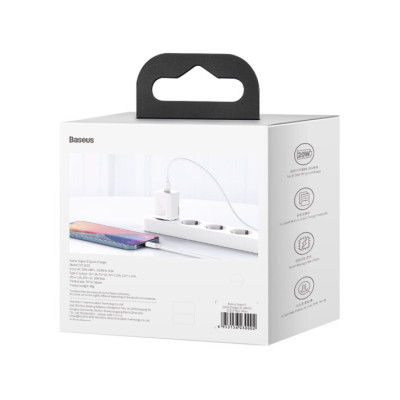 Мережевий зарядний пристрій Baseus Super Si Quick Charger 1C 20W EU White