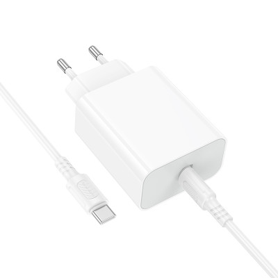Мережевий зарядний пристрій BOROFONE BA107A Stellar single port PD30W charger set (C to C) (EU) White