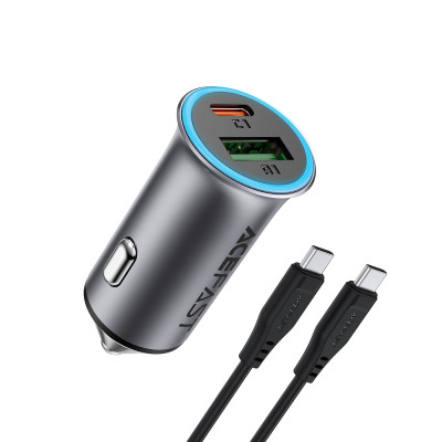 Автомобільний зарядний пристрій ACEFAST B16 95W (USB-A+USB-C) dual port metal car charger set (P5) Metal Gray Автомобільний зарядний пристрій ACEFAST B16 95W (USB-A+USB-C) dual port metal car charger set (P5) Metal Gray