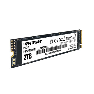 Накопичувач SSD M.2 Patriot P320 2TB NVMe 2280 Gen3.0 x4 3D TLC Накопичувач SSD M.2 Patriot P320 2TB NVMe 2280 Gen3.0 x4 3D TLC