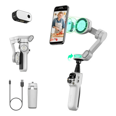 Триосьовий стабілізатор AOCHUAN Professional Gimbal Stabilizer for Smartphone SMART P2 White