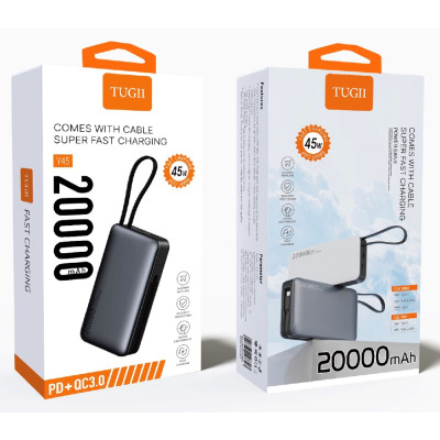 Зовнішній акумулятор WUW TUGII-Y45 (PD22.5W quick charge) 20000mAh Black Зовнішній акумулятор WUW TUGII-Y45 (PD22.5W quick charge) 20000mAh Black