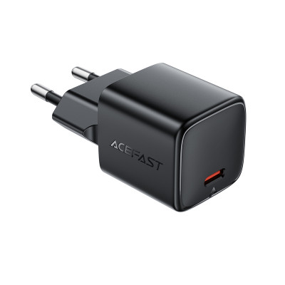 Мережевий зарядний пристрій ACEFAST A117 PD20W mini GaN USB-C fast charger Black